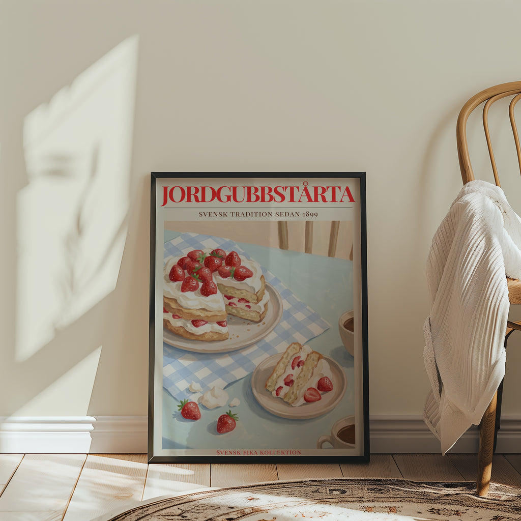 Jordgubbstårta Poster poster – väggdekoration för hemmet – köp hos Bozetto