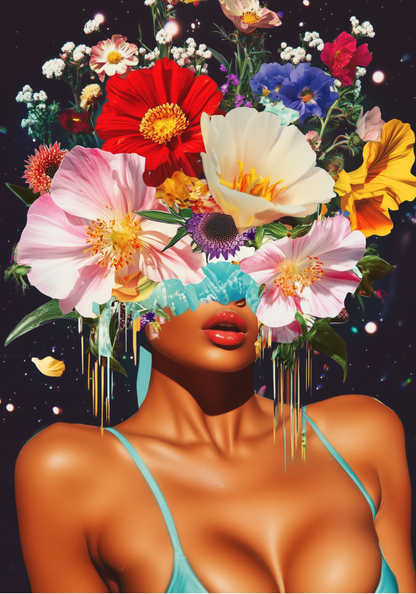 Cosmic Floral Vision Poster