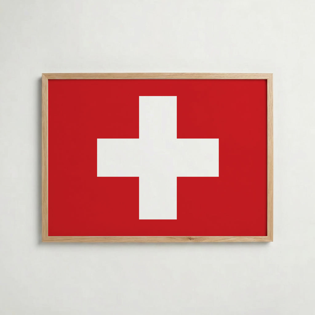 Switzerland National Flag Poster poster – väggdekoration för hemmet – köp hos Bozetto