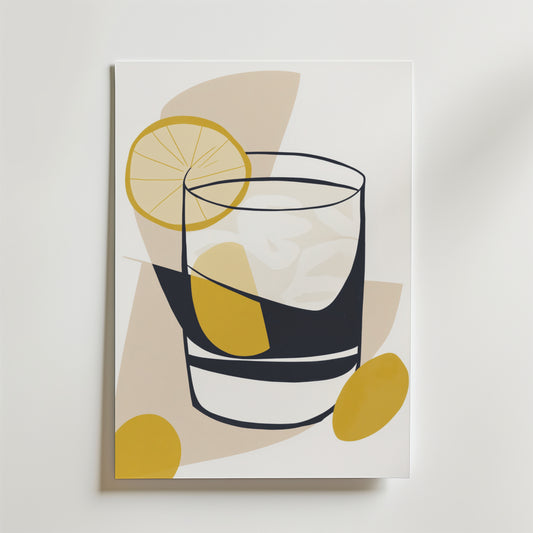 Golden Abstract Drink Poster