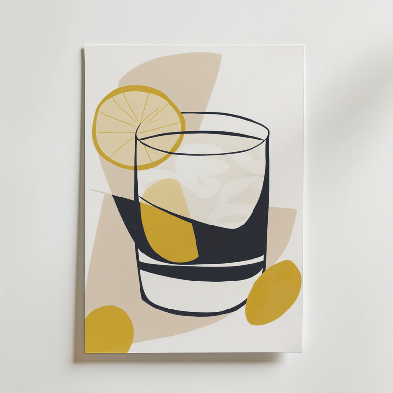 Golden Abstract Drink Poster