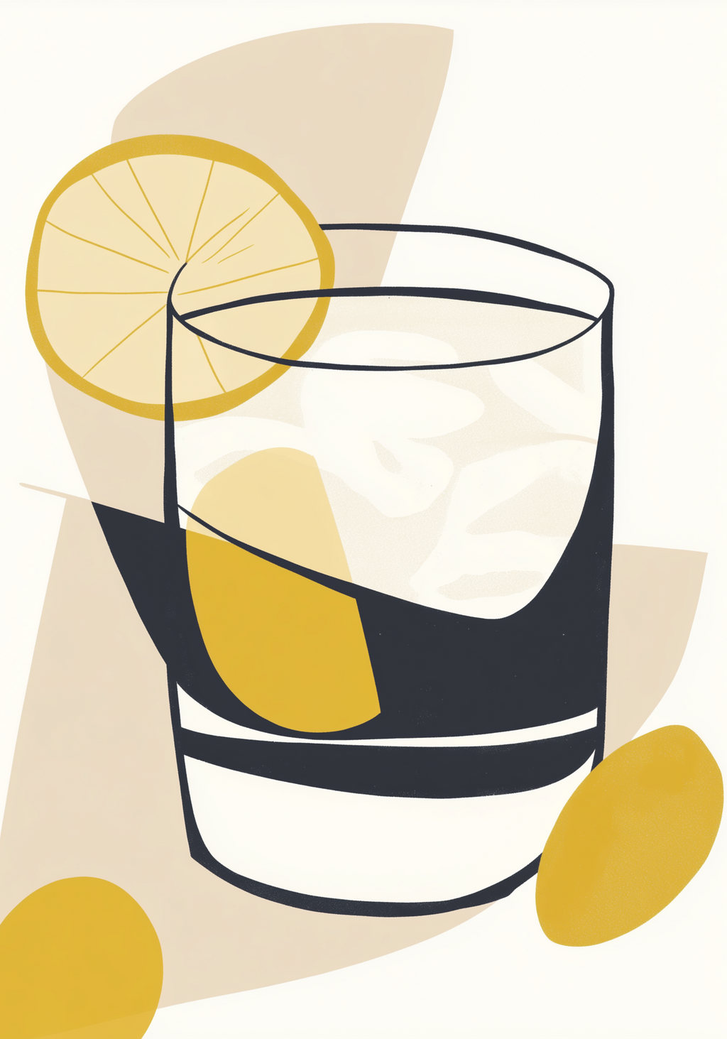 Golden Abstract Drink Poster