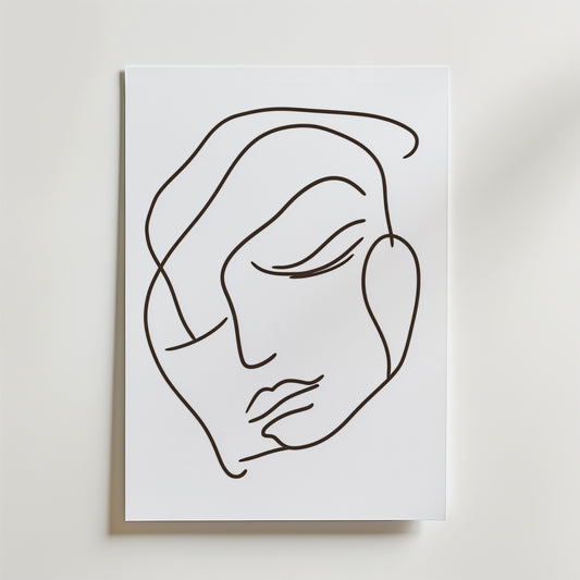 Bold Line Art Face Poster