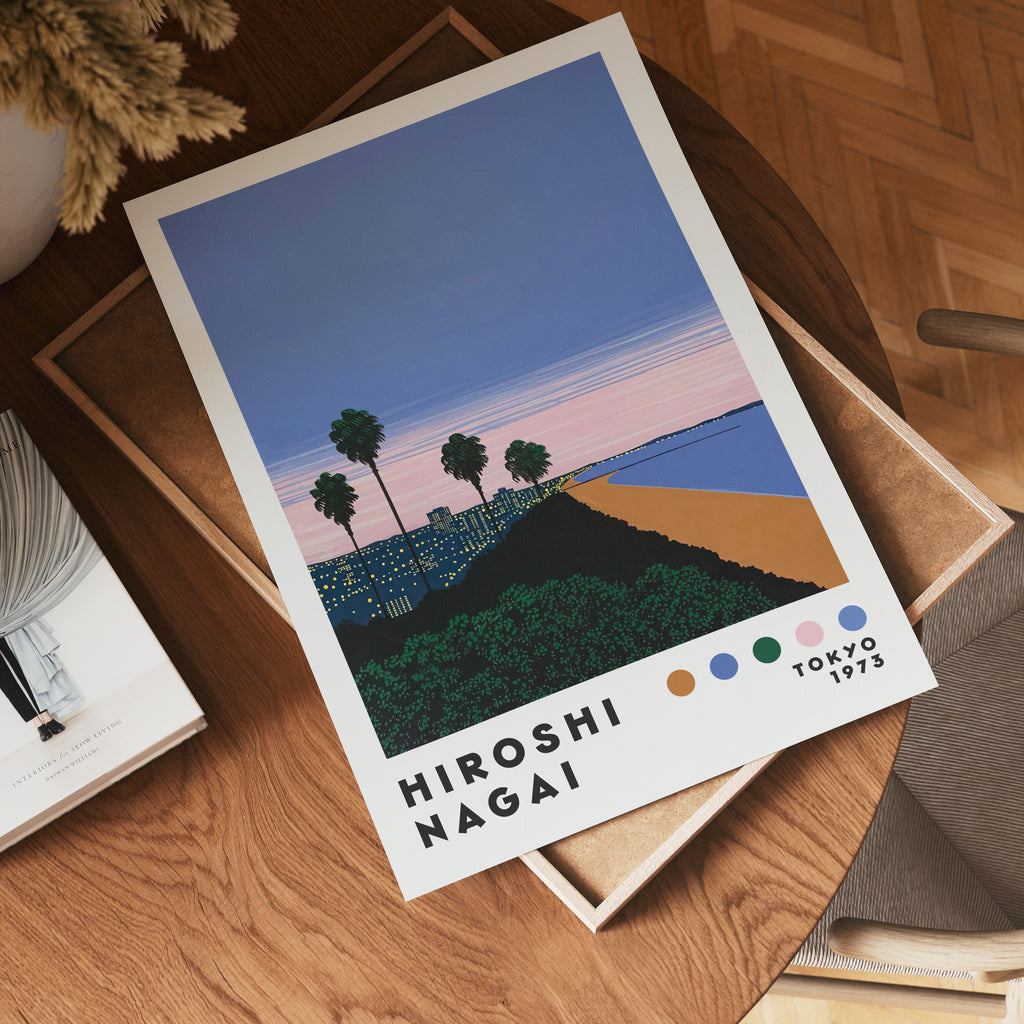 Hiroshi Nagai Sunset Coastline Poster