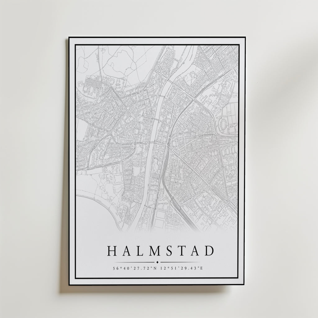 Halmstad Karta Poster