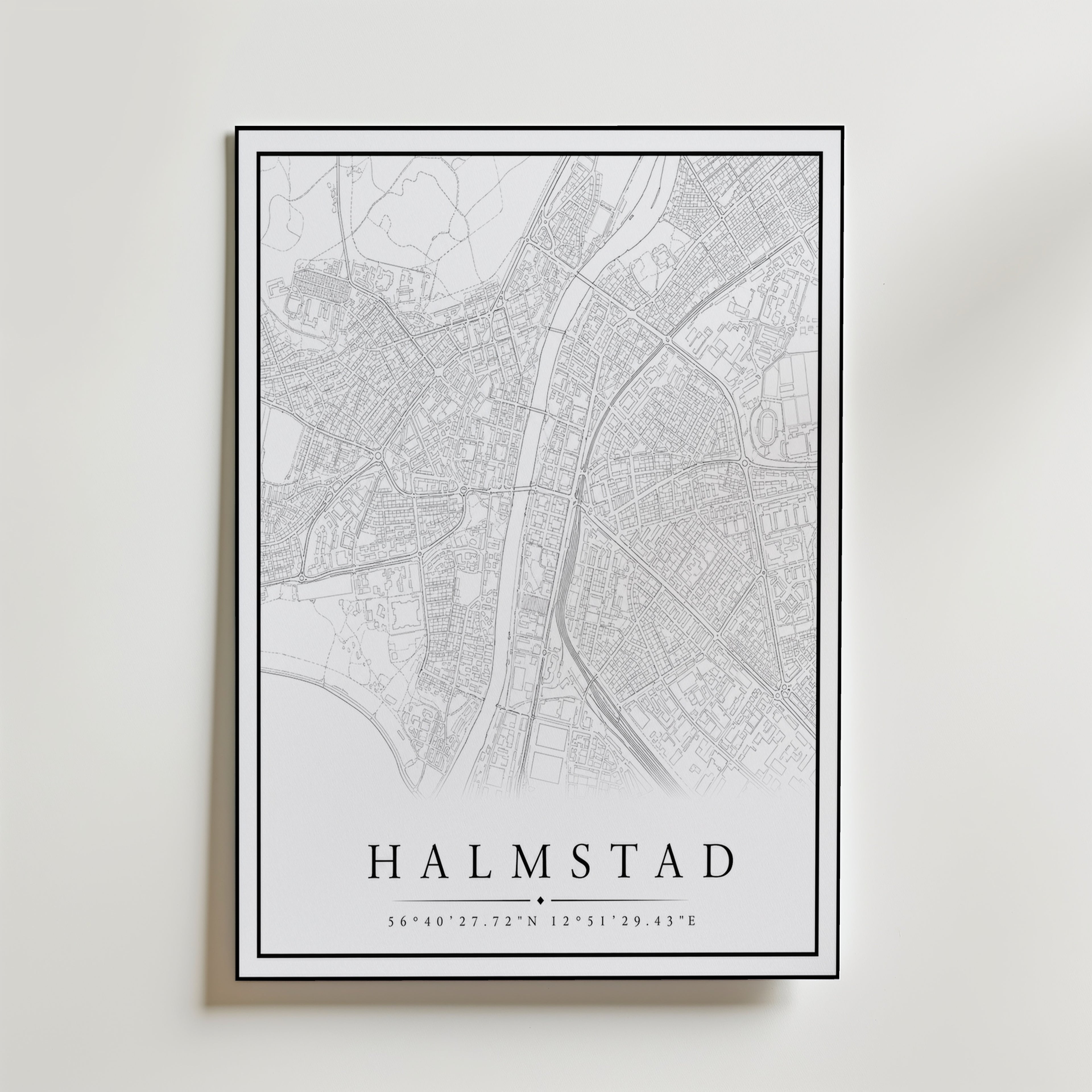 Halmstad Karta Poster