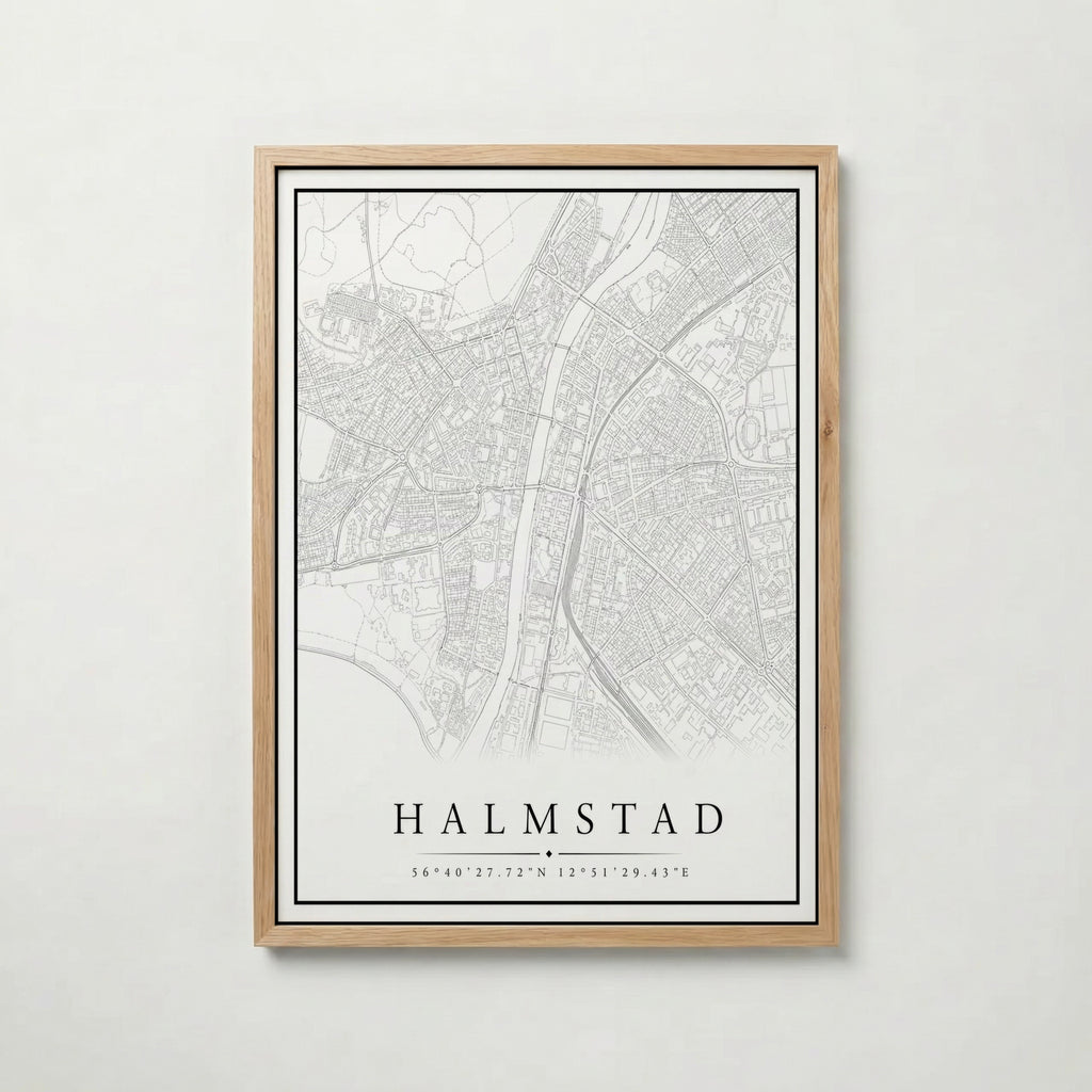 Halmstad Karta Poster