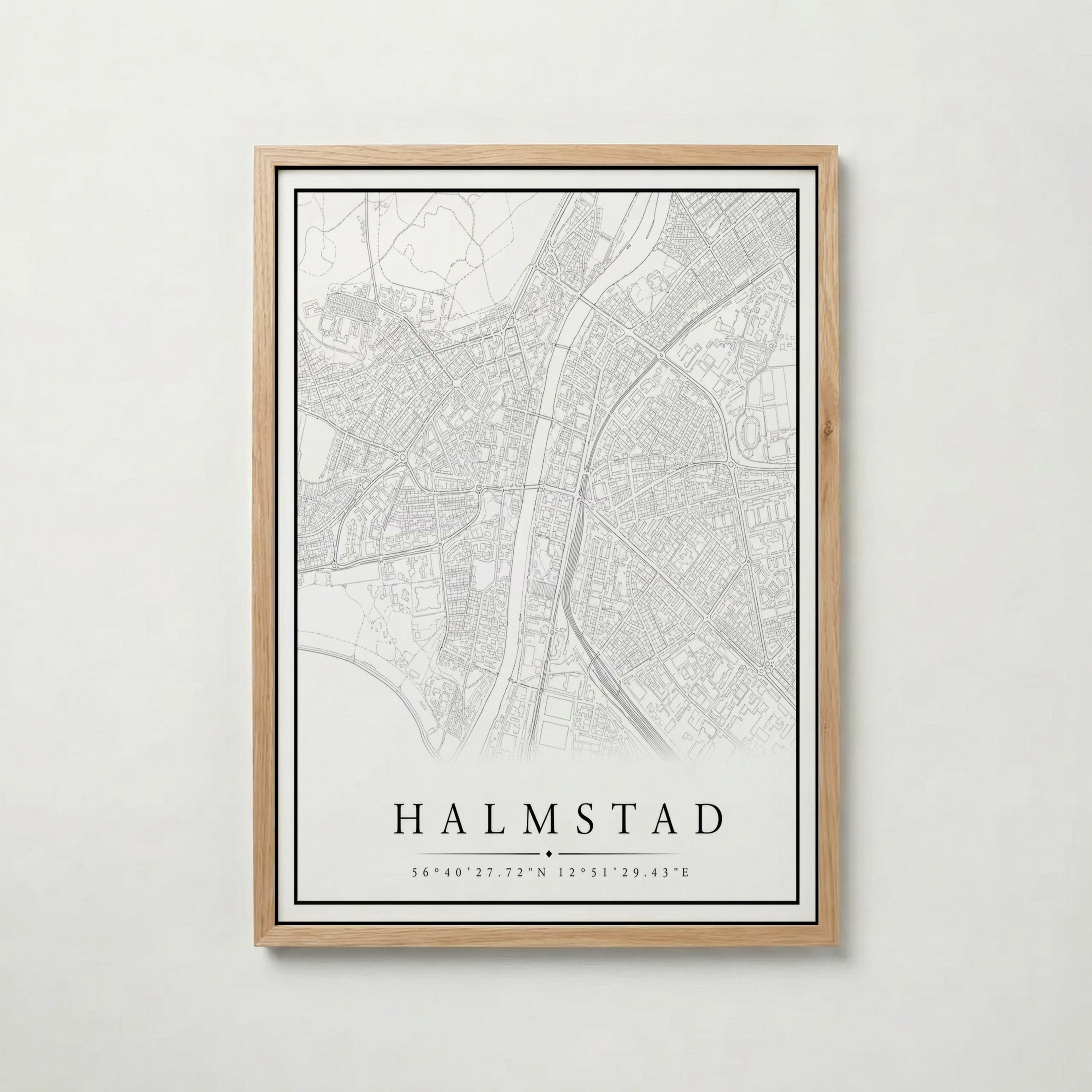 Halmstad Karta Poster