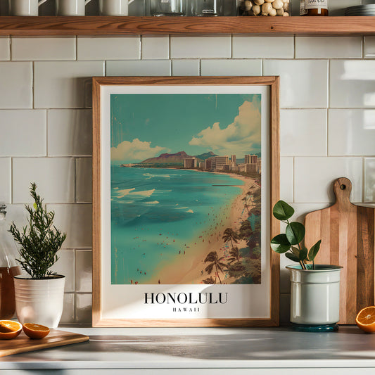 Waves Of Honolulu Poster