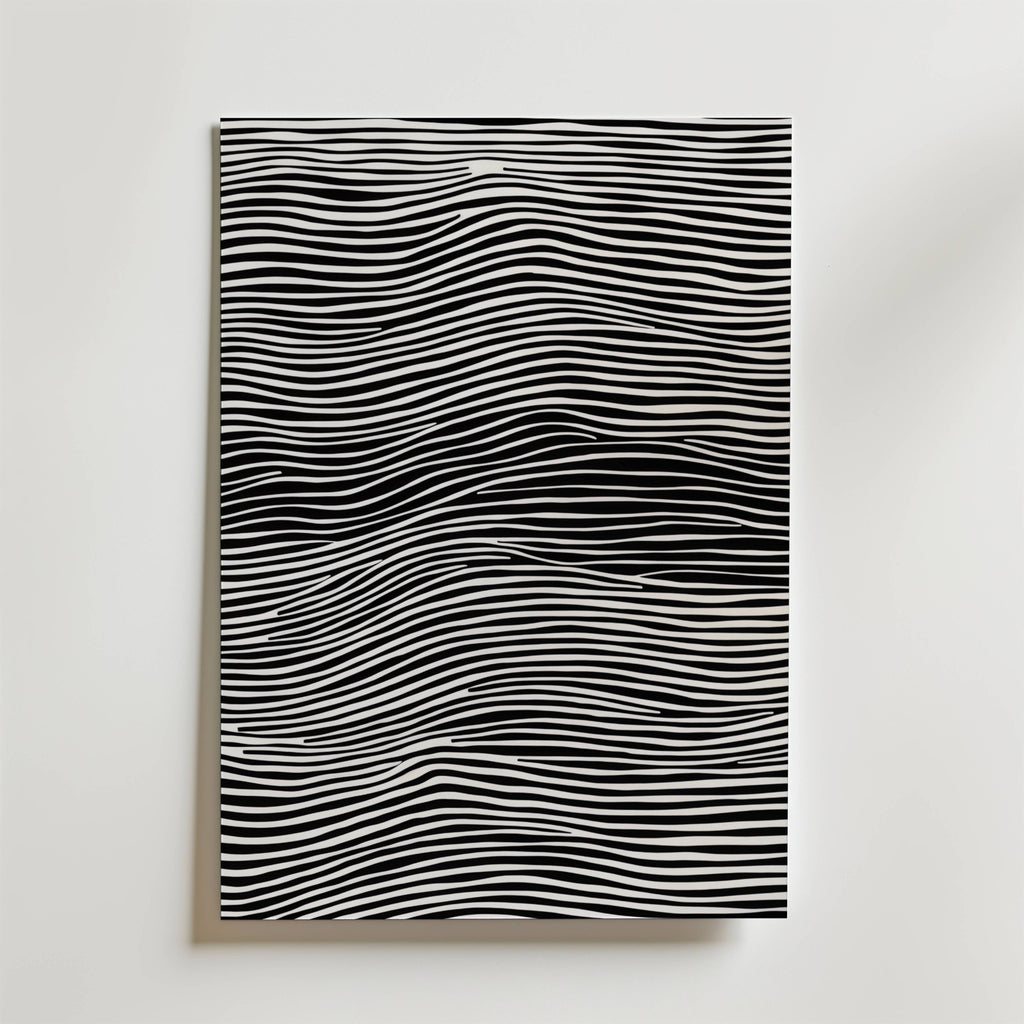 Monochrome Waves Poster