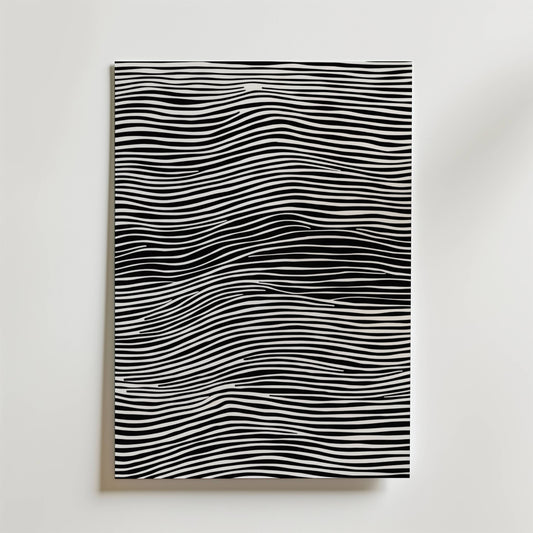 Monochrome Waves Poster