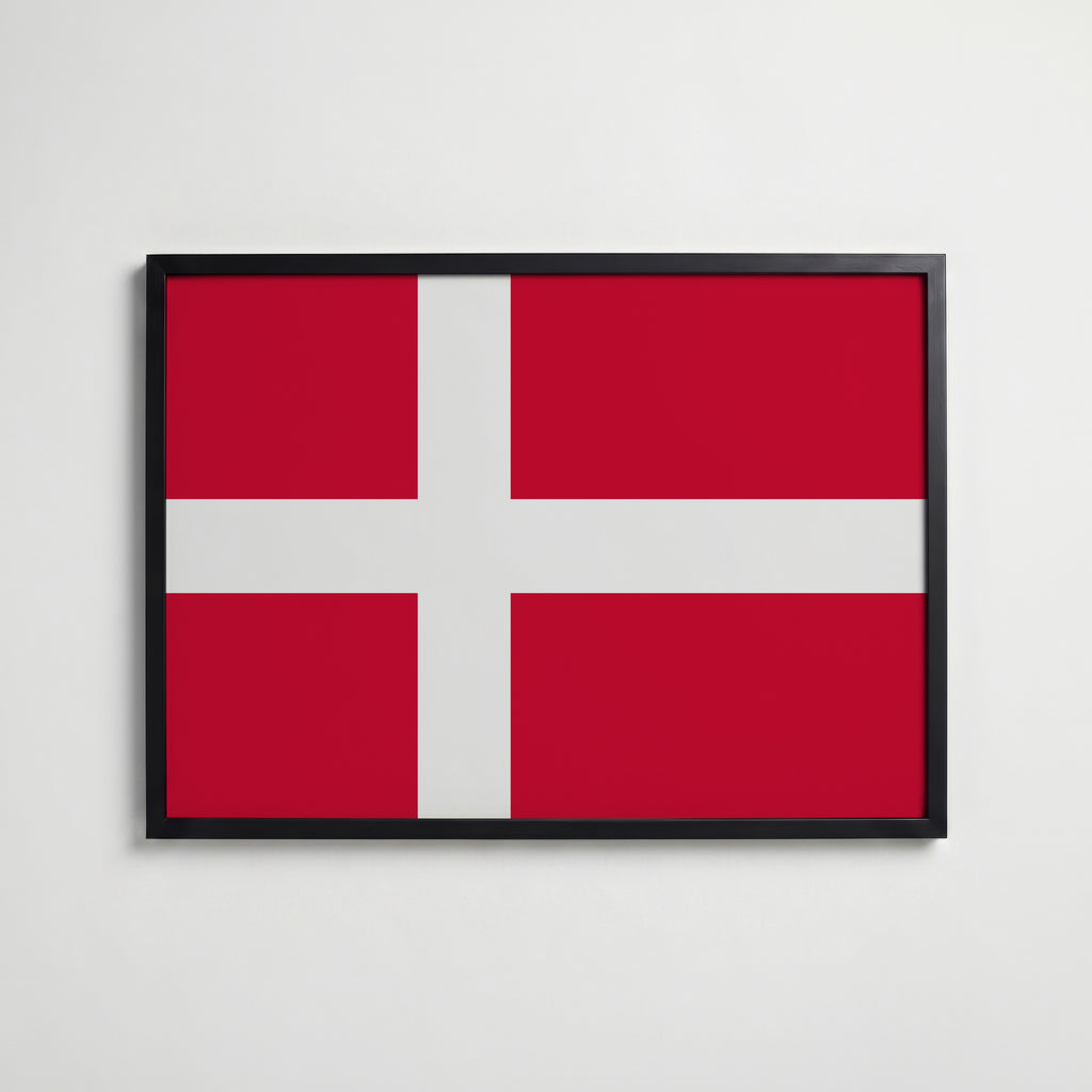 Denmark National Flag Poster affisch – köp poster online – Bozetto väggdekoration