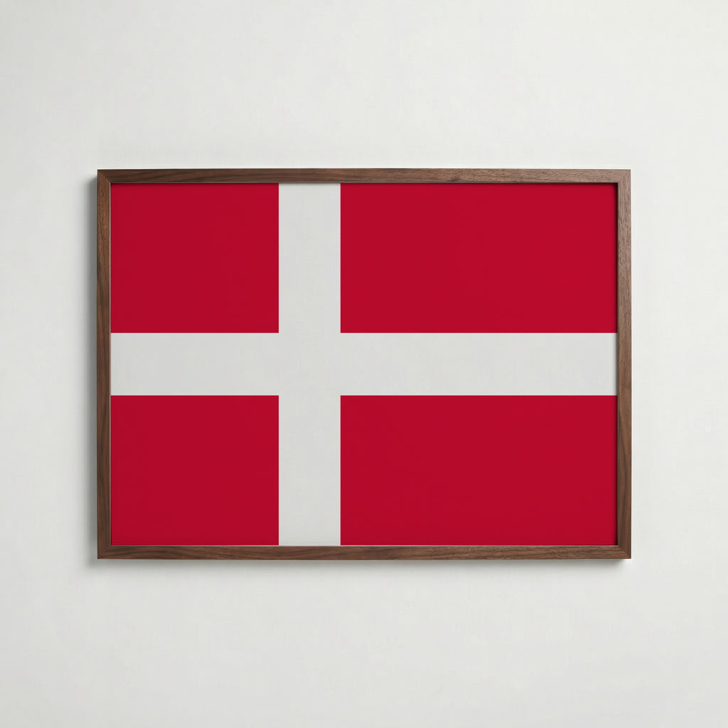 Denmark National Flag Poster poster – väggdekoration för hemmet – köp hos Bozetto