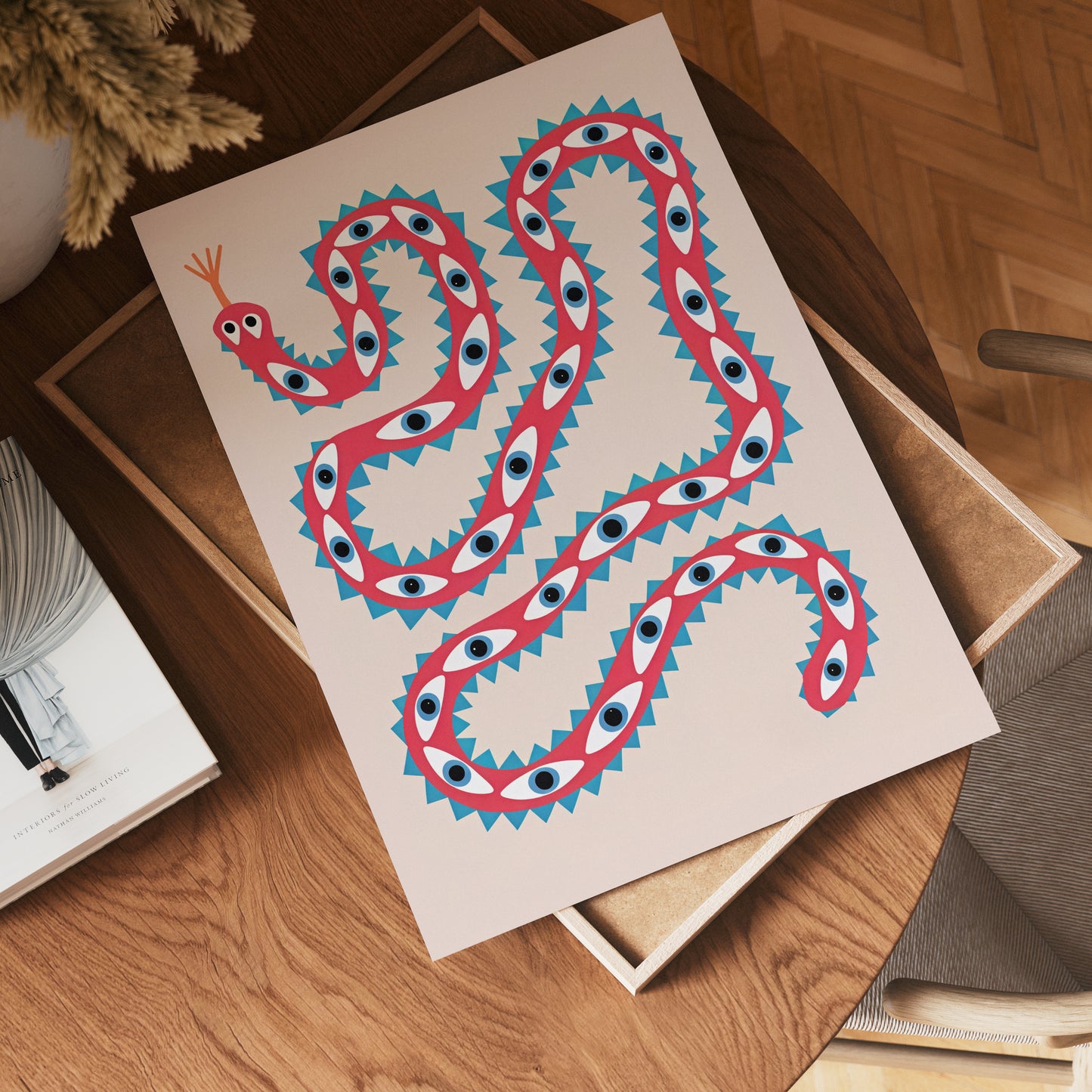 Playful Snake Art Poster