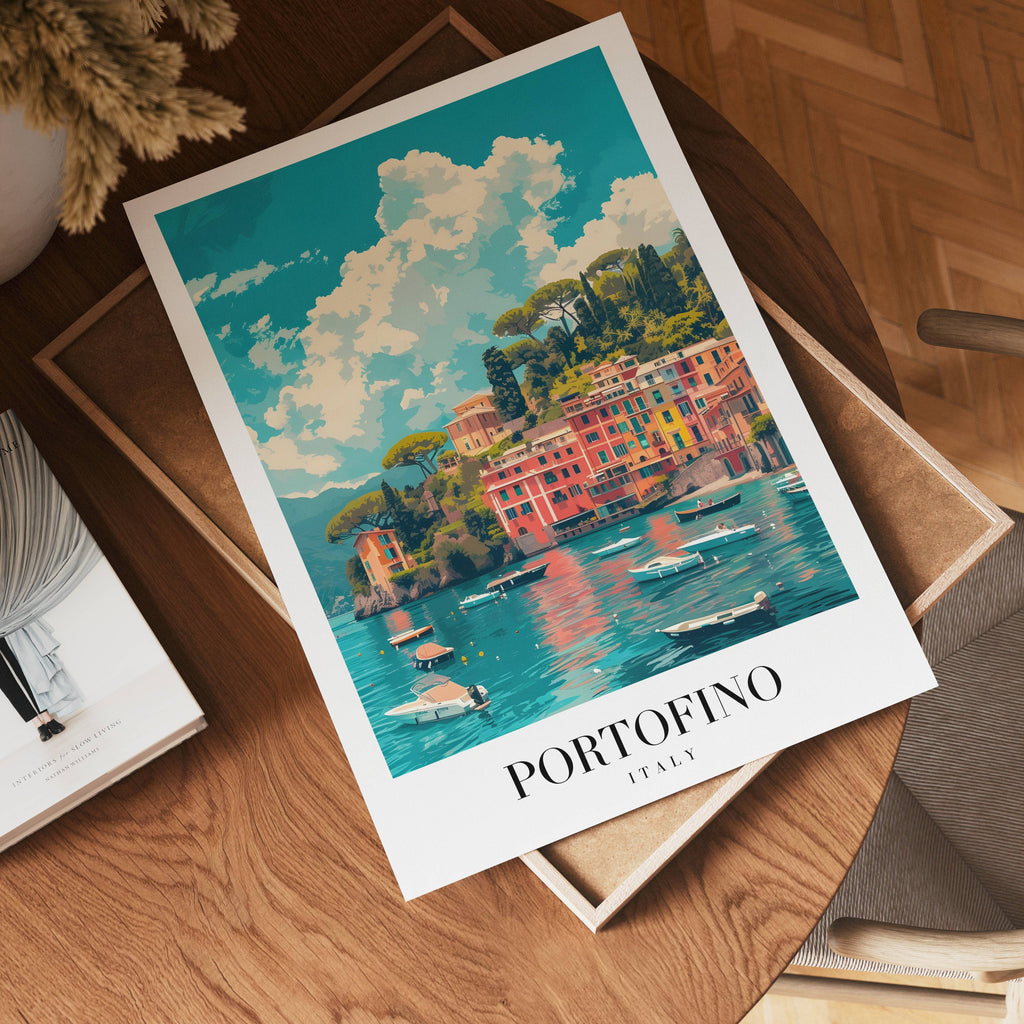 Golden Reflections Of Portofino Poster