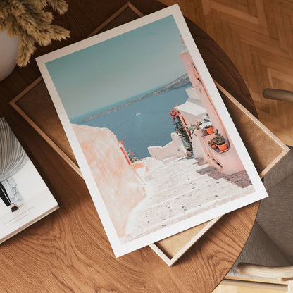 Santorini Horizon Path Poster