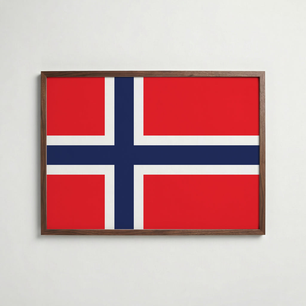 Norway National Flag Poster poster – väggdekoration för hemmet – köp hos Bozetto