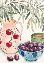 Cherry And Olive Poster