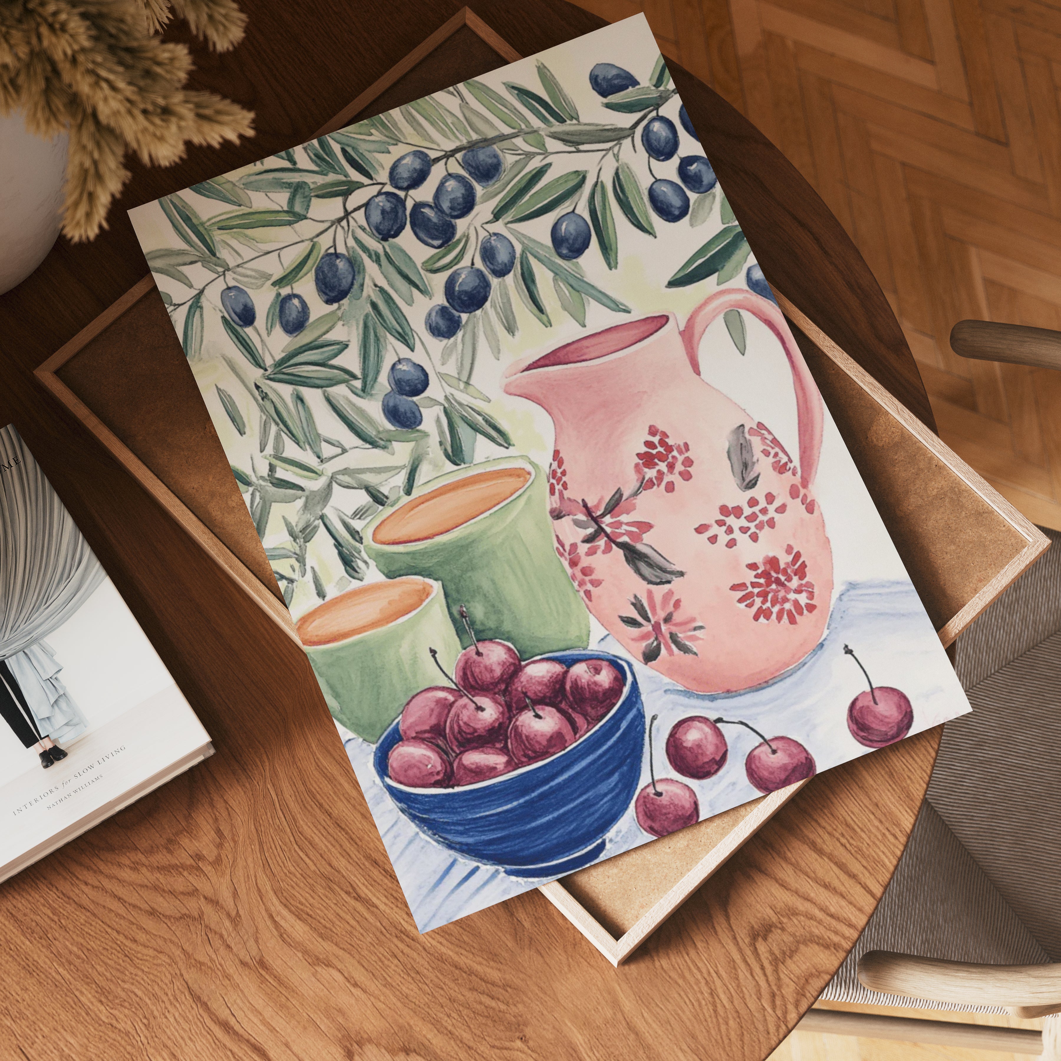 Watercolor Fruit And Olive Poster