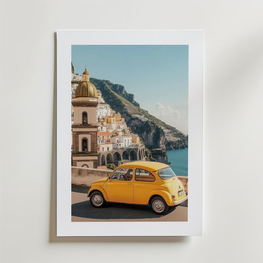 Amalfi Coast Car Poster