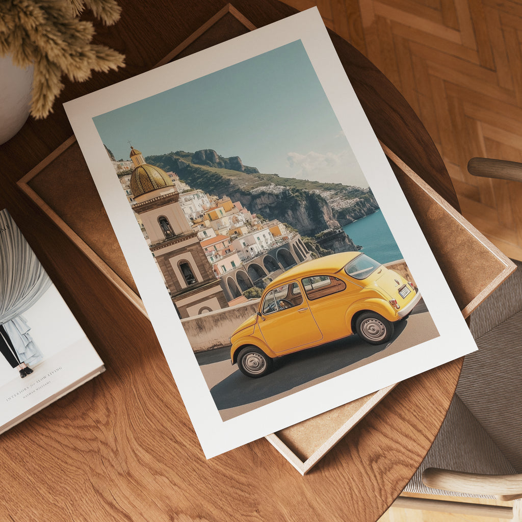 Amalfi Coast Car Poster
