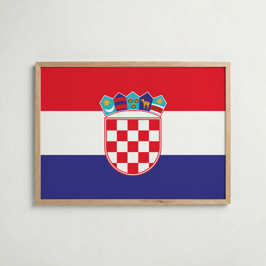 Croatia National Flag Poster – poster väggdekoration inredning – Affischer hos Bozetto