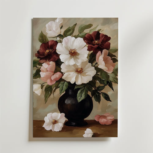 Floral oil painting No.2 – stilfullt konsttryck från Bozetto, tryckt på matt finpapper