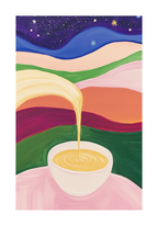 Retro Coffee in Space Poster
