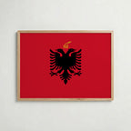 Albania National Flag Poster – poster väggdekoration inredning – Affischer hos Bozetto