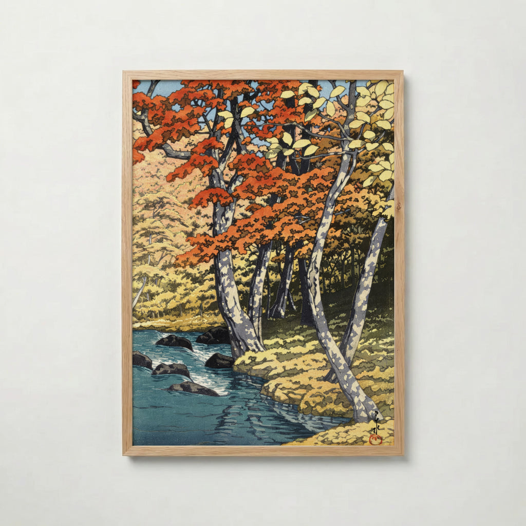 Autumn at Oirase Kawase Hasui Poster poster – väggdekoration för hemmet – köp hos Bozetto