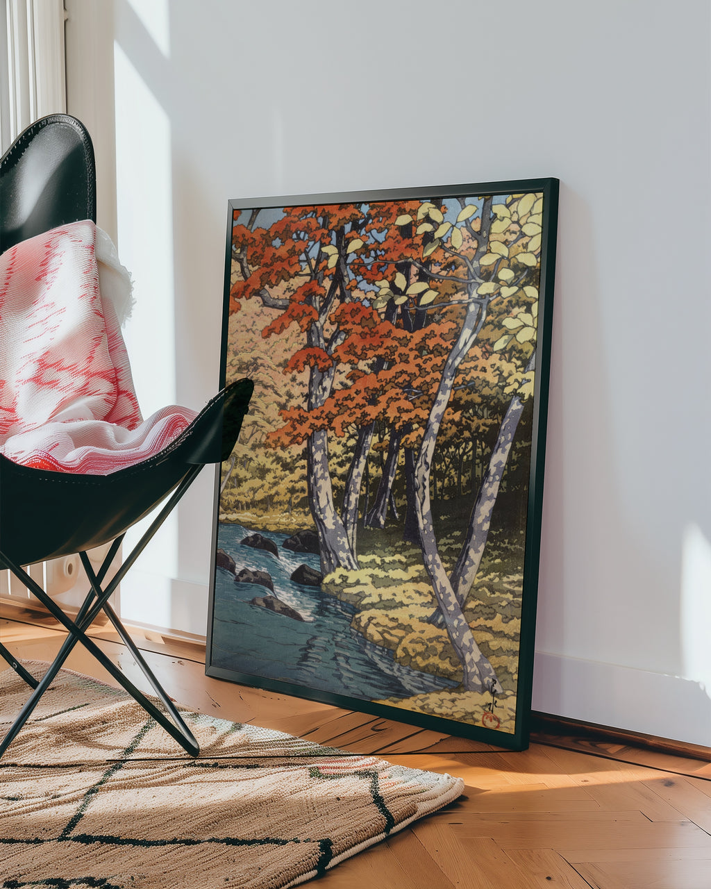 Autumn at Oirase Kawase Hasui Poster – poster väggdekoration inredning – Affischer hos Bozetto