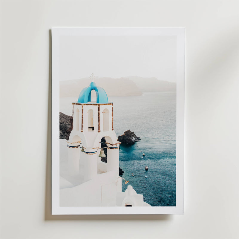 Aegean Cliffside Chapel Poster