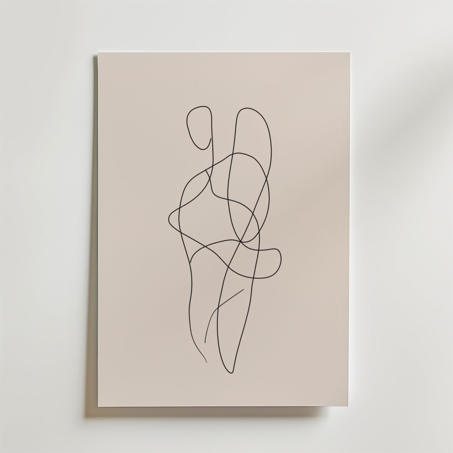 Entwined Bodies Line Art Poster