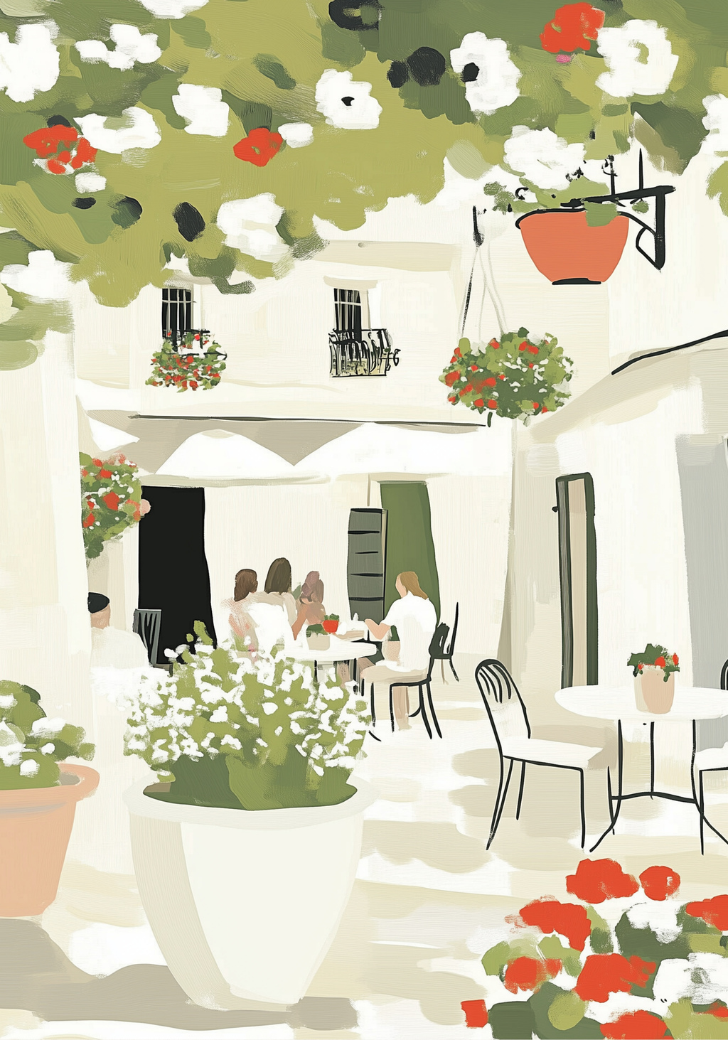 Flower Garden In Rome Poster