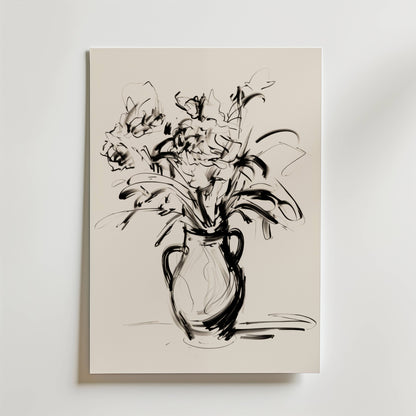 Monochrome Bouquet Poster
