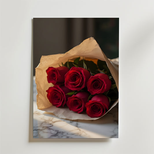 Red Rose Bouquet Poster