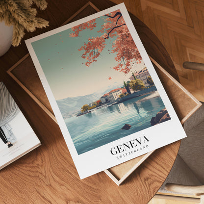 Spring Light Over Geneva Poster