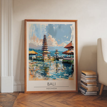 Bali Temple Reflections Poster