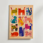 Colorful Cat Parade Poster