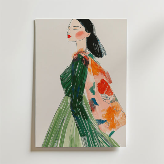 Woman With Coat Poster