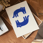 Blue Balance Cat Poster