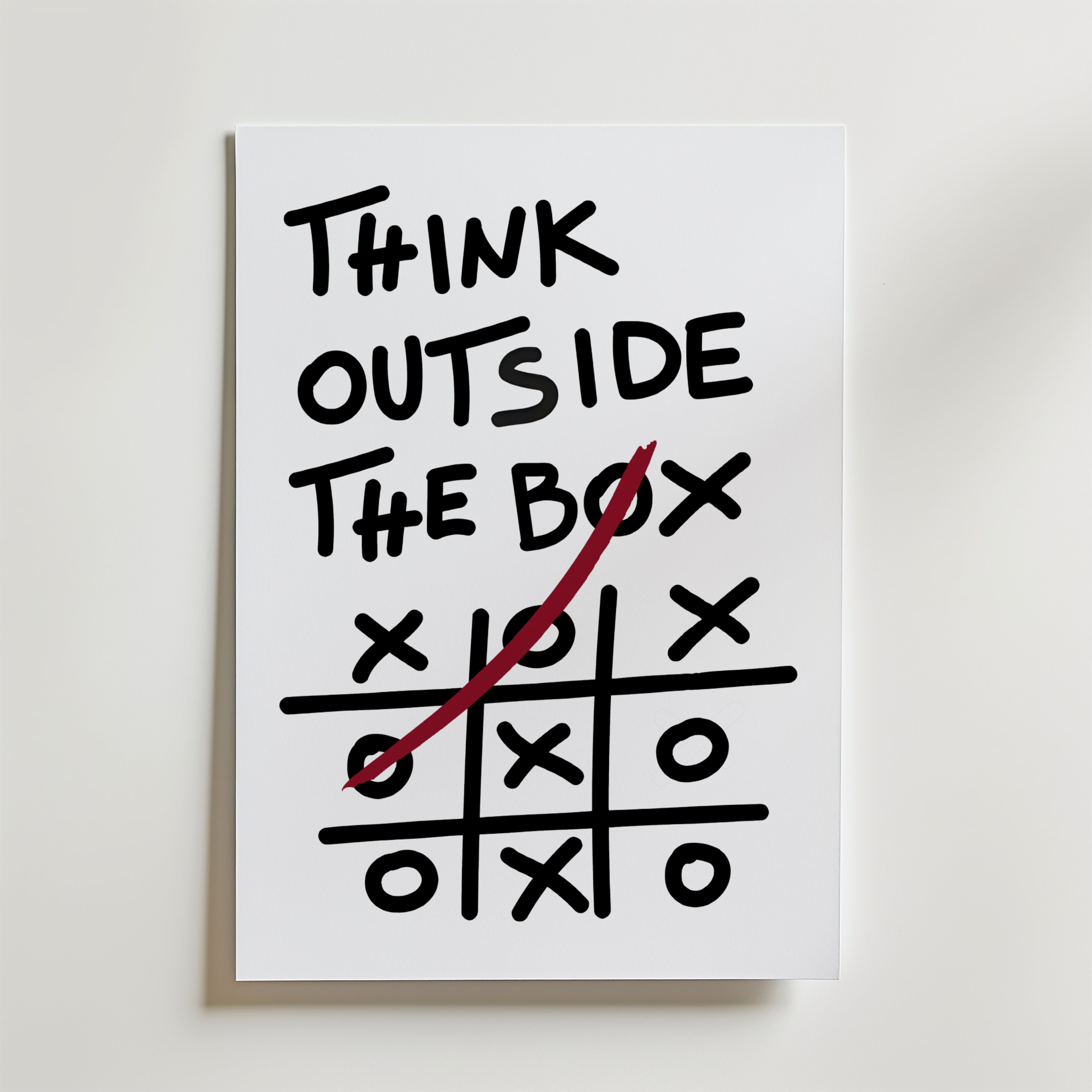 Think Outside The Box (Creative Edition) Poster – En mer lekfull och konstnärlig tolkning av det klassiska uttrycket.