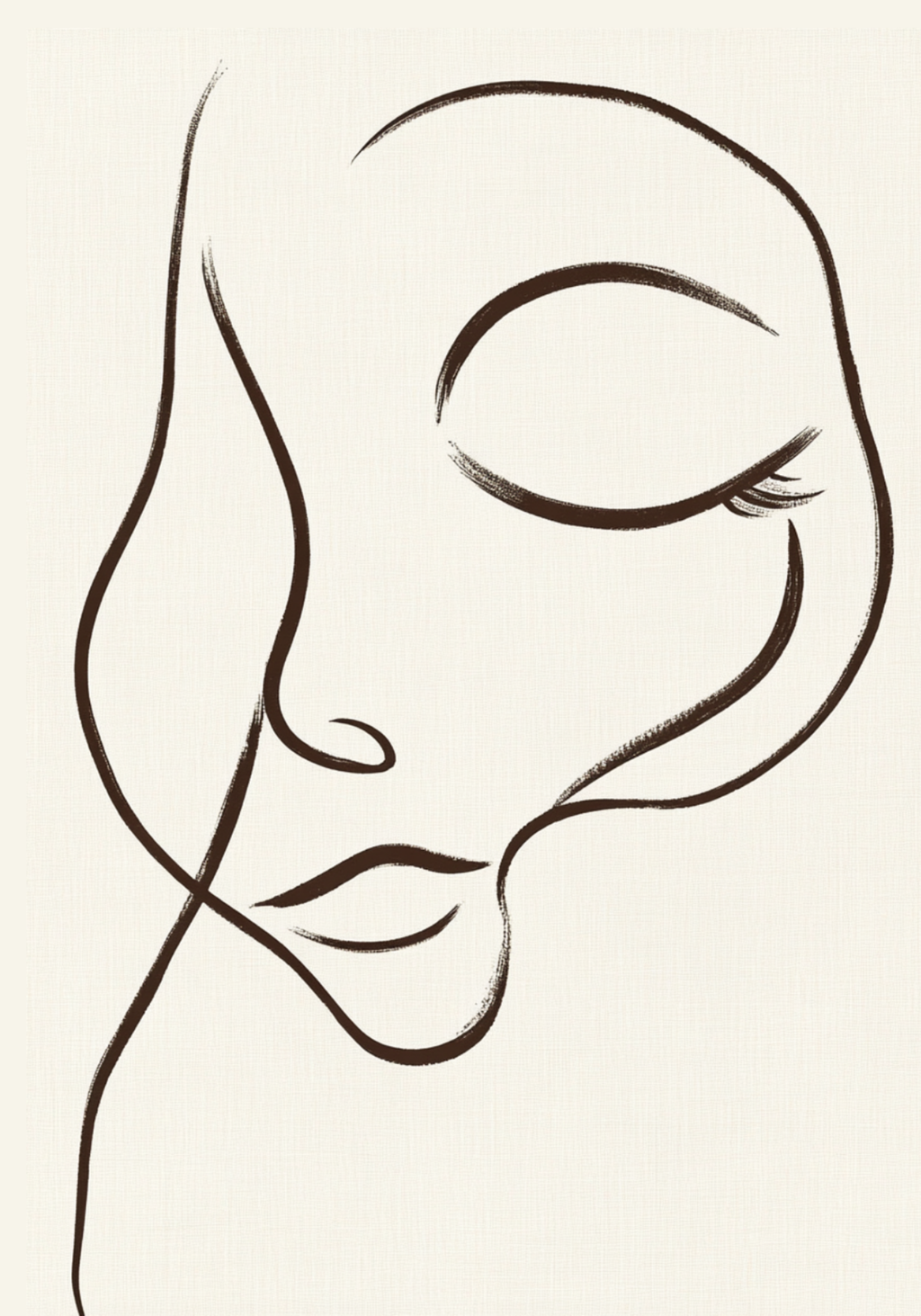 Dreamy Line Art Face Poster