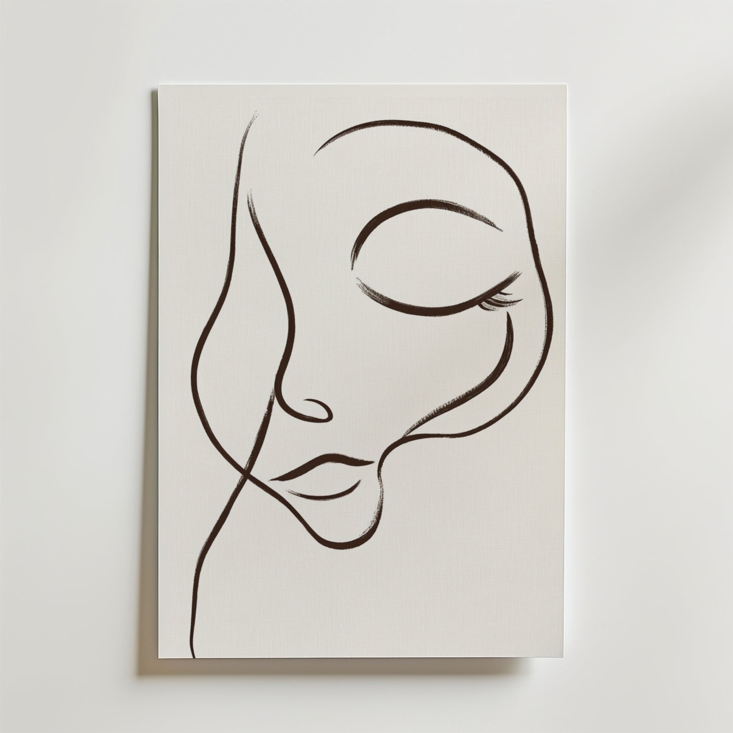 Dreamy Line Art Face Poster