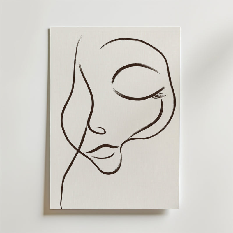 Dreamy Line Art Face Poster