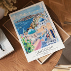 Santorini Cliffside Serenity Poster