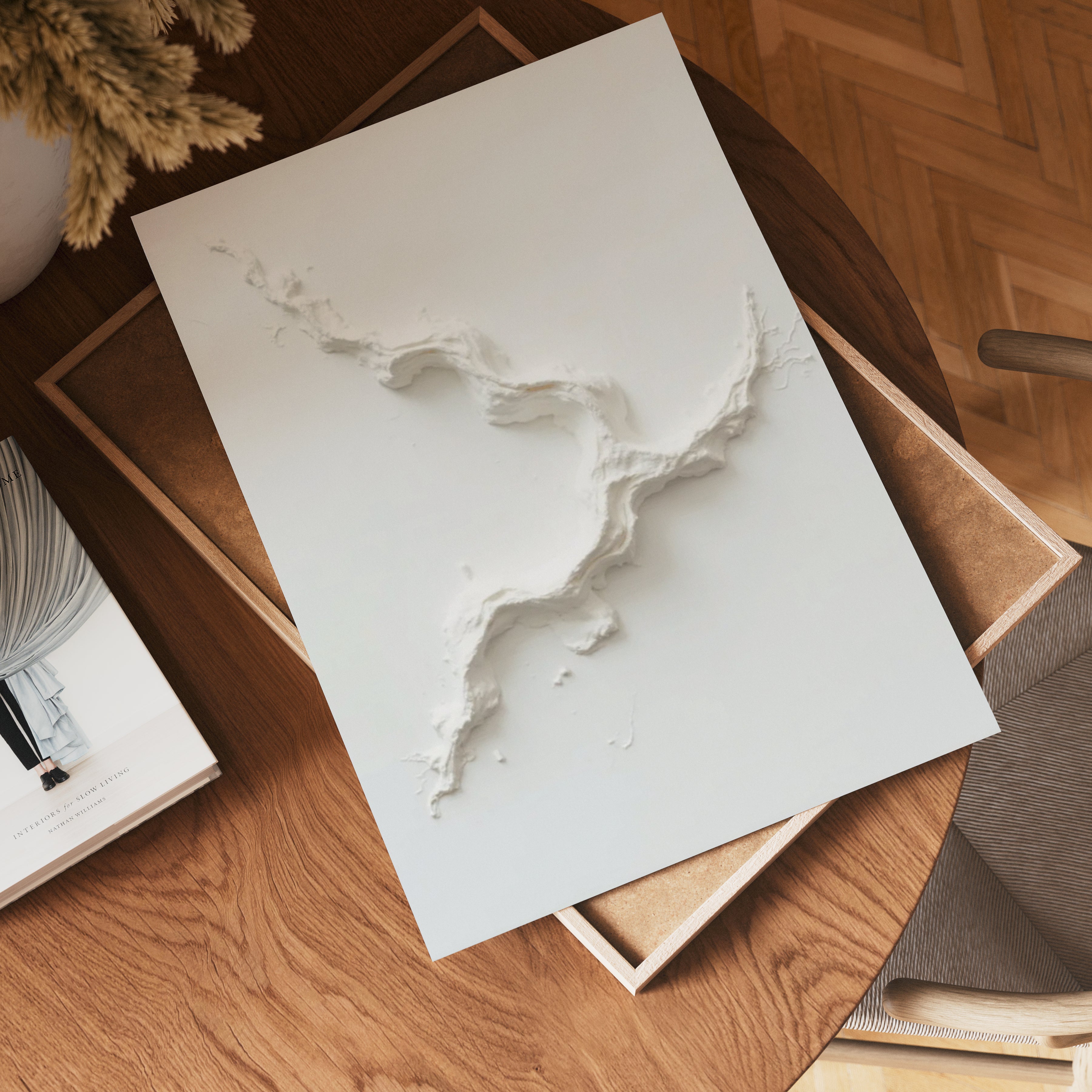 Abstract White Movement Poster