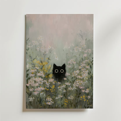 Silent Meadow Cat Poster