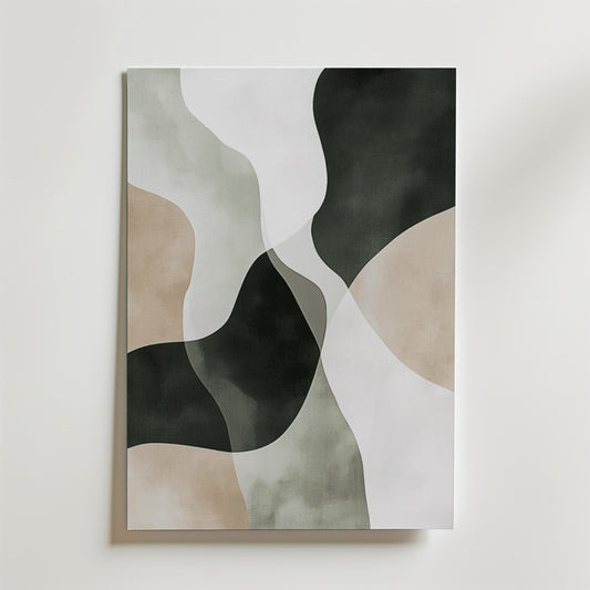 Abstract Green Shapes No.3 Poster