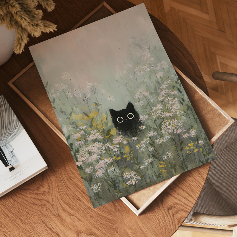 Silent Meadow Cat Poster